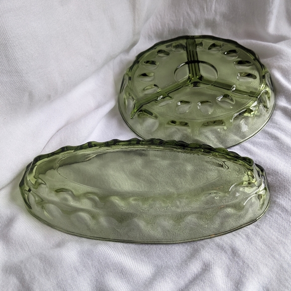 2 peace set of Vintage Indiana glass Green Dishes - Picture 10 of 12